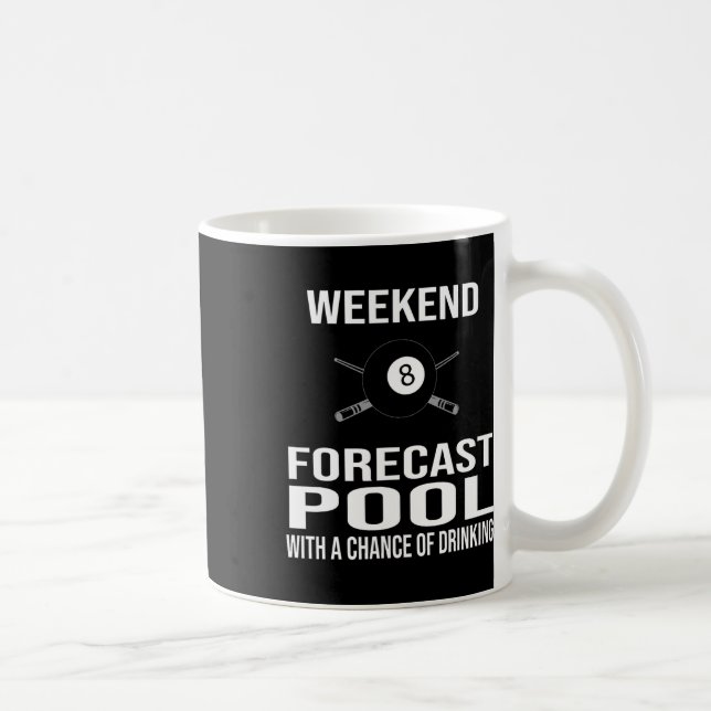 Caneca De Café Previsão de Fim de Semana Funny Billiards (Direita)