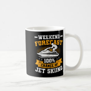 Caneca De Café Previsão de Fim de Semana Jet Skiing Engraçado Jet