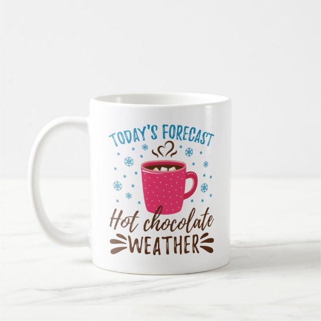 Caneca De Café Previsão de hoje do clima quente com chocolate (Esquerda)