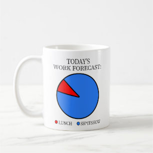 Caneca De Café Previsão de Trabalho de Hoje Humor Sarcástico de E