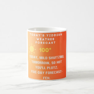 Caneca De Café Previsão do Tempo em Iídiche