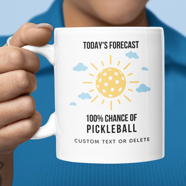 Caneca De Café Previsões do Clima Engraçado 100% Chance de Pickle (Criador carregado)