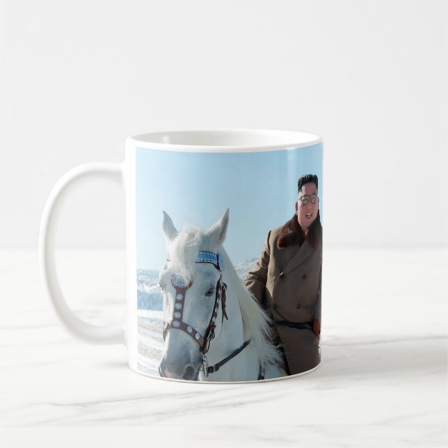 Caneca De Café Prezado Líder e Putin no Cavalo (Esquerda)