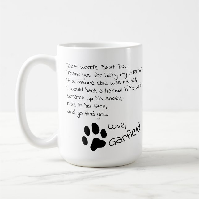 Caneca De Café Prezado Veterinário, Nome Personalizado De Pet Cof (Esquerda)