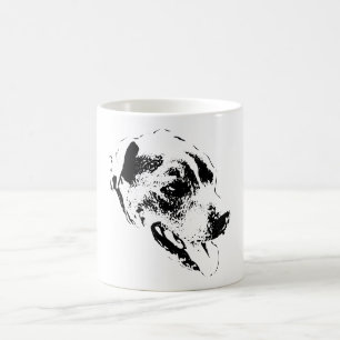 Caneca De Café Príbulas felizes Misturam preto e branco Retrato M