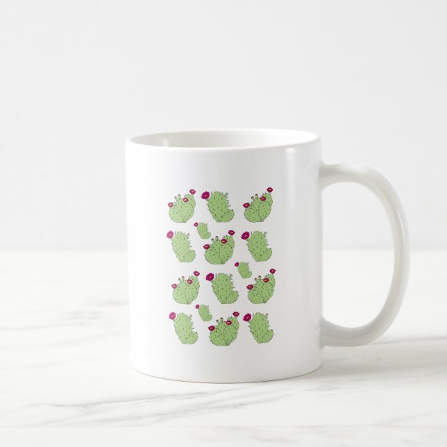 Caneca De Café Prickly Pear Pattern Texas State Plant Cactus Love (Direita)