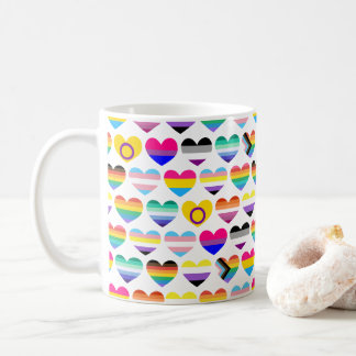 Caneca De Café Pride Hearts Classic Mug, 11 oz