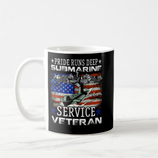 Caneca De Café Pride Runs Deep Submarine Service Veteran Flag Pat