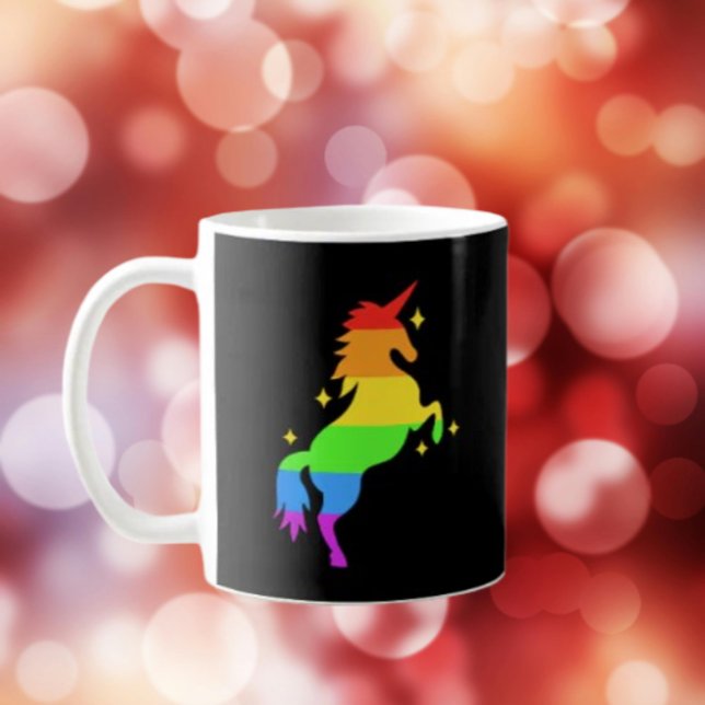 Caneca De Café PrideVibe Unicorn Arco-Íris (Criador carregado)