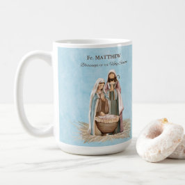Caneca De Café Priest Christmas Blessings Thanks Nativity Scene