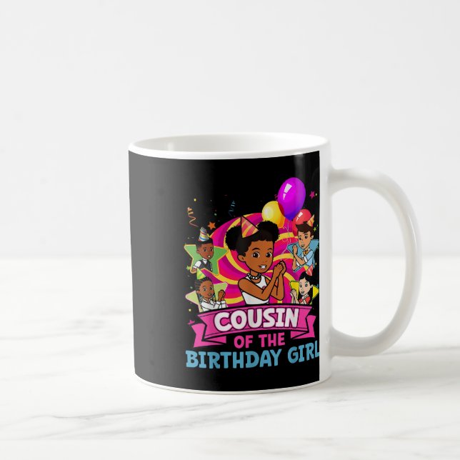 Caneca De Café Prima A Menina Do Aniversário Festa Boneca Rosa Fa (Direita)