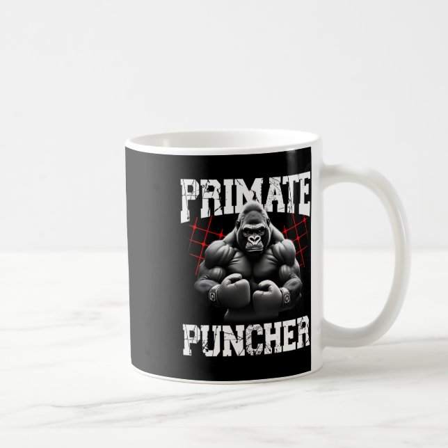 Caneca De Café Primate Puncher Boxando Muscular Gorilla Boxer Ape (Direita)