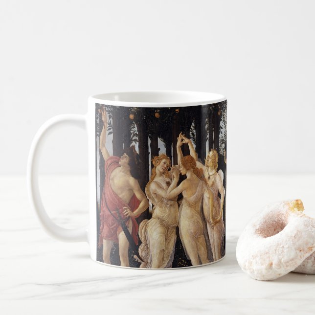 Caneca De Café Primavera, Alegoria da Primavera por Sandro Bottic (Com Donut)