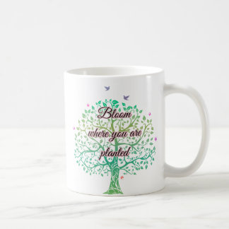 Caneca De Café Primavera Bloom Quote Mug, Presente Floral Inspira