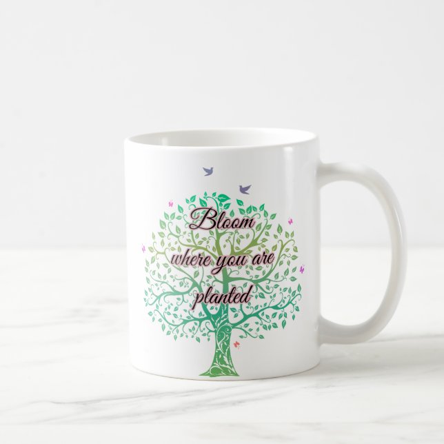 Caneca De Café Primavera Bloom Quote Mug, Presente Floral Inspira (Direita)
