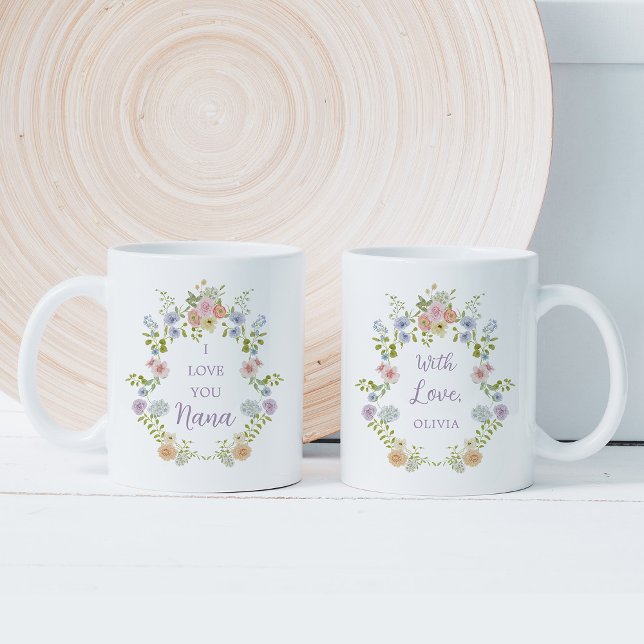 Caneca De Café Primavera bonito Flores selvagens | Te Amo, Nana (Criador carregado)