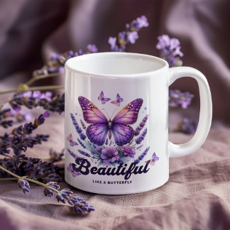 Caneca De Café Primavera Butterfly Floral Mug