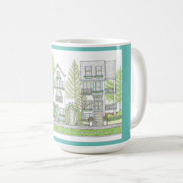 Caneca De Café Primavera City 15oz Mug Mint (Frente Esquerda)