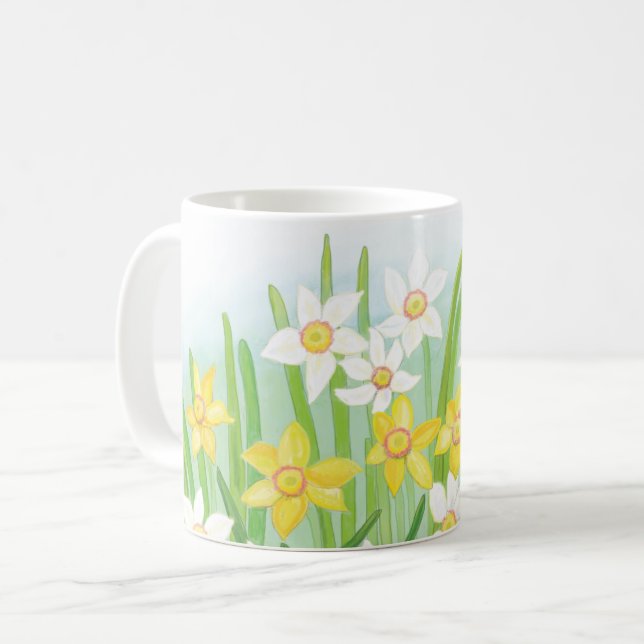 Caneca De Café Primavera Daffodils (Frente Esquerda)