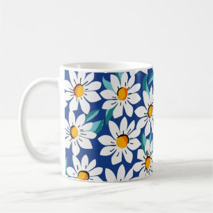 Caneca De Café Primavera daisies: padrão floral de tendências.