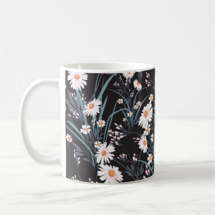 Caneca De Café Primavera Daisy Floral Seamless Design