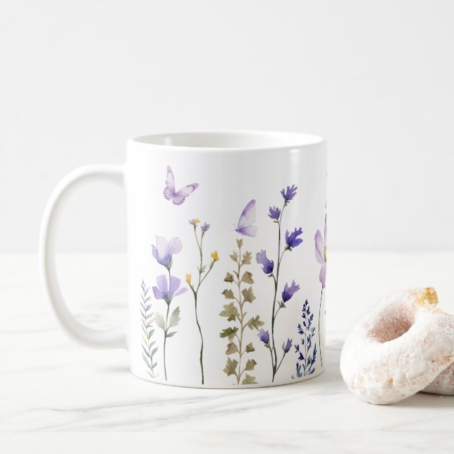 Caneca De Café Primavera de Aquarela (Com Donut)