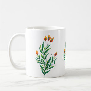 Caneca De Café Primavera de Arte Botânica abstrato