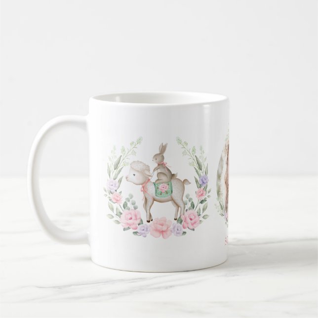 Caneca De Café Primavera de coelho doce e Páscoa floral de coelho (Esquerda)