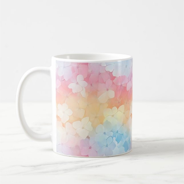 Caneca De Café Primavera de Flores de Pastel Delicadas (Esquerda)