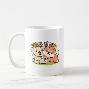 Caneca De Café Primavera dentro da cutena - Ilustração Adorável d