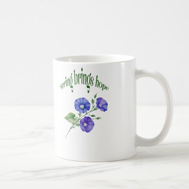 Caneca De Café Primavera - Design "Primavera Traz Esperança" (Direita)