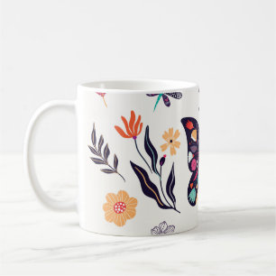 Caneca De Café Primavera Elementos Borboletas Aves Flores