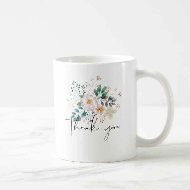 Caneca De Café Primavera Floral OBRIGADO Ofereça para adicionar o (Direita)