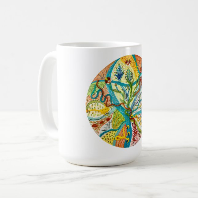 Caneca De Café Primavera Fluxo de Mug Grande (Frente Esquerda)