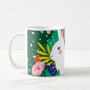 Caneca De Café Primavera Forest Flower White Bunny Coffee Mug