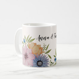 Caneca De Café Primavera Garden Watercolor Beige Neutro
