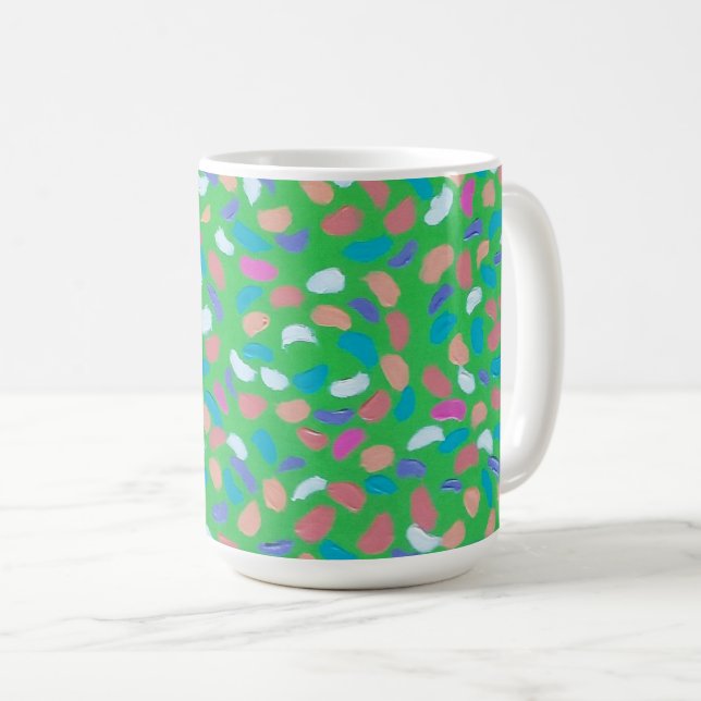 Caneca De Café Primavera Greens Painterly Art (Frente Esquerda)