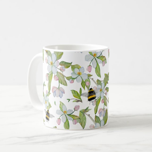 Caneca De Café Primavera jardins e mamangabas (Frente Esquerda)