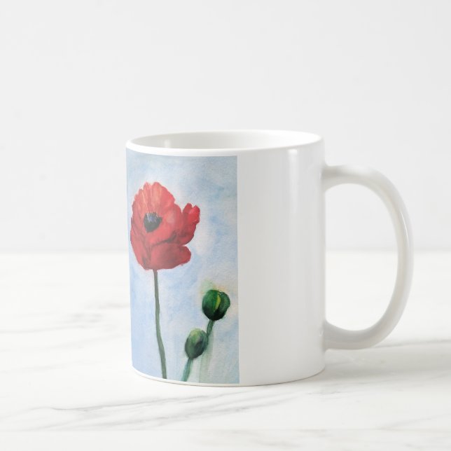 Caneca De Café Primavera Popy Flower Classic Mug (Direita)