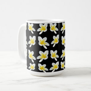 Caneca De Café Primavera Serenade: Frangipanis Amarelos A Preto,