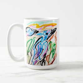 Caneca De Café Primavera voadora de jays azuis