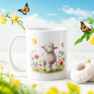 Caneca De Café Primavera Watercolor Lamb - Kid Mug