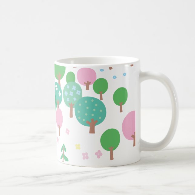 Caneca De Café Primavera Whimsical Trees (Direita)