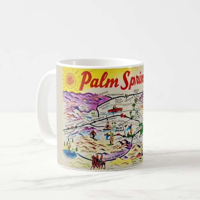 Caneca De Café Primaveras de Palma - Mug de Mapa Retroativo (Frente Esquerda)