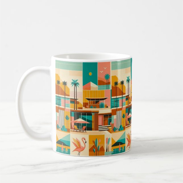 Caneca De Café Primaveras de Palma - Taça de Café Retro Vibes (Esquerda)