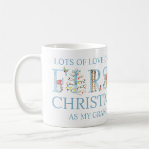 Caneca De Café Primeira Foto de Natal com Letreiro de Animal Fofo