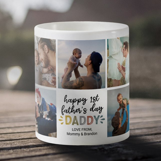 Caneca De Café Primeira Foto do Dia dos Pais Papai (Criador carregado)