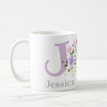 Primeira Inicial Mais Nome Jessica com Flores