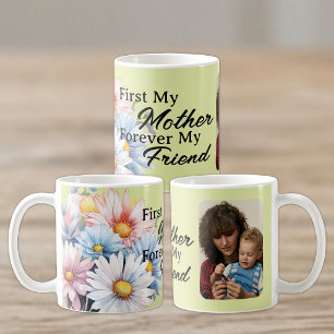Caneca De Café Primeira minha mãe 1 foto gerbera flores verde
