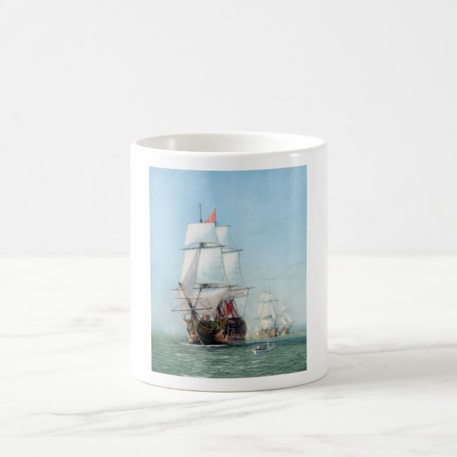 Caneca De Café Primeira viagem da HMS Victory (Centro)
